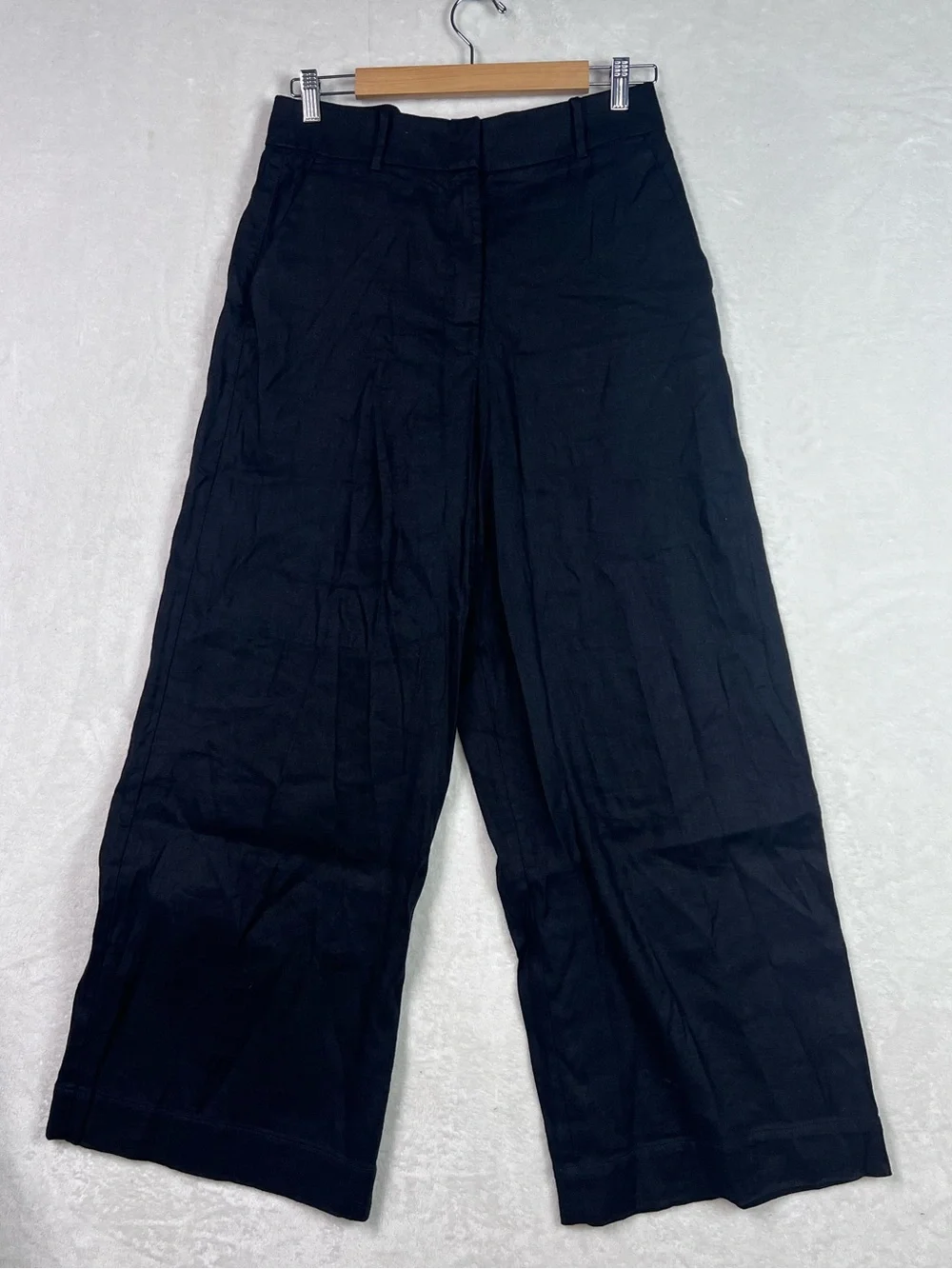 Everlane The Wide-Leg Pant Stretch Linen Black Size 8 NWOT European Flax